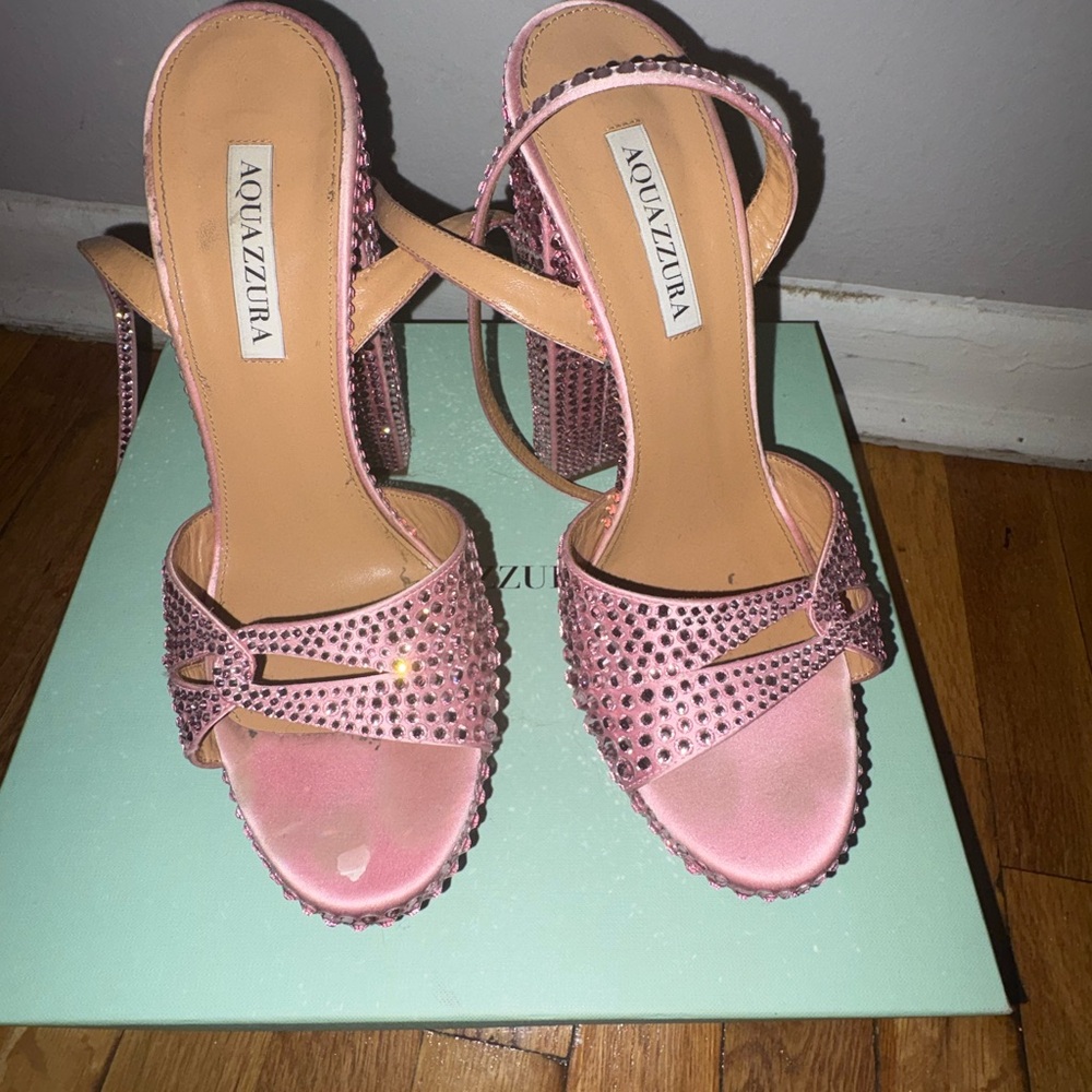 Aquazzura Pink Embellished Women's Heels